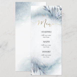 stoffig blauwe waterverf Menu