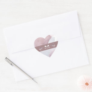 Stoffig Bourgondische Aquarel Hart Sticker