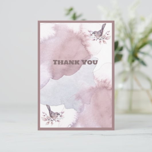 Stoffig Burgundy Aquarel Bedankkaart (Staand voorkant)