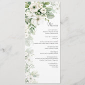 Stoffig groen bloemenbruiloftsfeest roos waterverf menu (Voorkant)