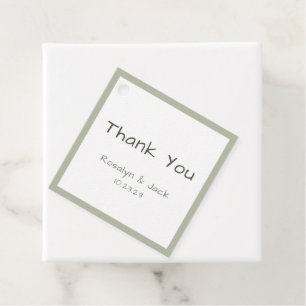 Stoffig groen Casual handschrift Bedankt vierkant Bedankjes Labels