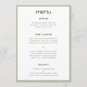Stoffig groen Casual handschrift minimalistisch mo Menu (Voorkant)