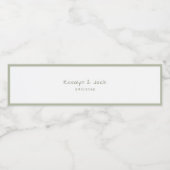 Stoffig Groen Casual Handschrift Waterflesetikette Waterfles Etiket (Enkel label)