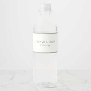 Stoffig Groen Casual Handschrift Waterflesetikette Waterfles Etiket