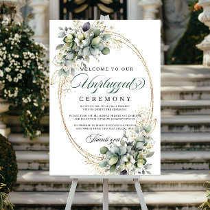 Stoffig groene begroeiing Unplugged Ceremonie Huwe Poster