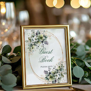 Stoffig groene groenblijvende gastboek tafel sign poster