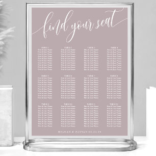Stoffig Lavendel Eenvoudig Trouwstoel Arrangement Poster