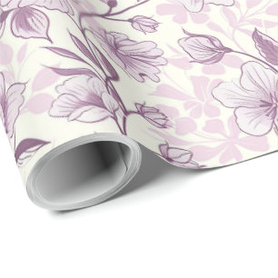 Stoffig paarse Chinoiserie Decoupage Cadeaupapier