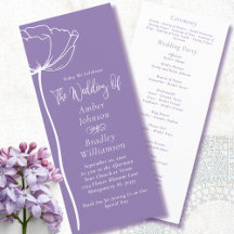 Stoffig Paarse Witte Bloemen Script Eenvoudige bru