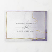 Stoffig Pruim Paars Drieluik Uitnodiging (Cover)