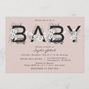 Stoffig Roos Bloemen Boeket Baby shower Kaart