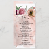  Stoffig Roos Bloemen Bruiloft Menu's (Voorkant / Achterkant)