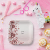 Stoffig Roos Bloemen Papier Bord (Feest)