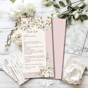 Stoffig roos bloemen waterverf bruiloft bedankkaart