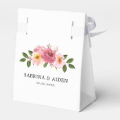 Stoffig Roos | Blush roze bloemenbruiloft Bedankdoosjes (Achterkant)