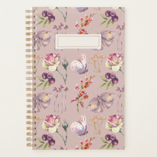 Stoffig Roos Botanische Paddestoel Vlinder Planner