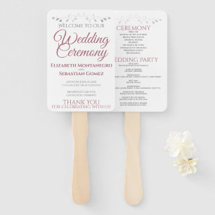 Stoffig Roos Elegante Witte Bruiloft Fans met Prog Handwaaier