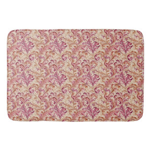 Stoffig Roos en Taupe Leaf Scroll Badmat