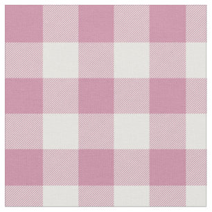 Stoffig Roos en White Gingham Plaid Stof
