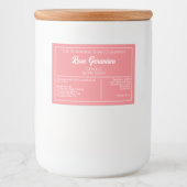 Stoffig roos en wit waterdicht zeepproductetiket voedselcontainer etiket (Voorkant)