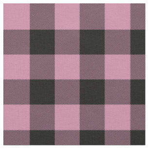 Stoffig Roos en Zwarte Buffel Plaid Stof