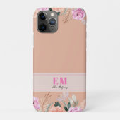 Stoffig Roos floraal monogram Case-Mate iPhone Case (Achterkant)