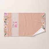 Stoffig Roos floraal monogram Handdoek (Handdoek)