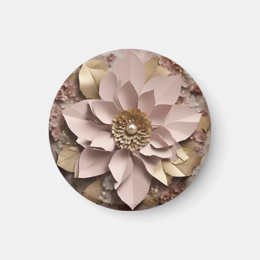 Stoffig Roos Floral - Magnet Magneet (Voorkant)