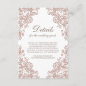 Stoffig roos kant bruiloft behuizing kaart (Voorkant)