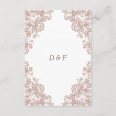 Stoffig roos kant bruiloft behuizing kaart (Achterkant)