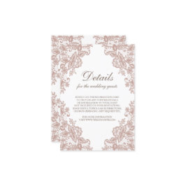Stoffig roos kant bruiloft behuizing kaart