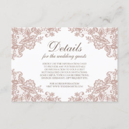 Stoffig roos kant bruiloft behuizing kaart