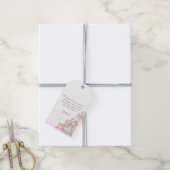 Stoffig roos kant romantische bruiloft cadeaulabel (Met Touw)