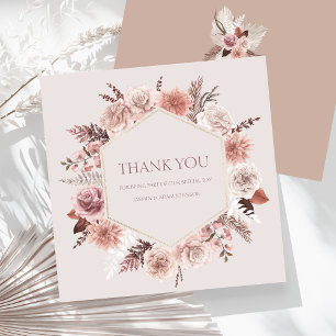 Stoffig Roos Pampas Grass Flat Wedding Bedankt