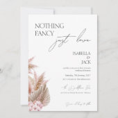 Stoffig Roos Pampas Grass Intieme bruiloft Kaart (Voorkant)