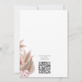 Stoffig Roos Pampas Grass Intieme bruiloft Kaart (Achterkant)