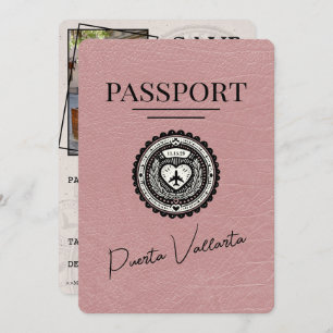 Stoffig Roos Puerta Vallarta Passport Bewaar de da Save The Date