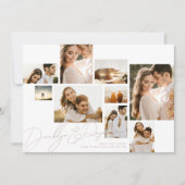 Stoffig Roos Roze Collage Multi Foto Save The Date (Voorkant)