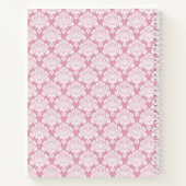 Stoffig Roos Roze  Lacy Damask Monogrammed Notitieboek (Achterkant)