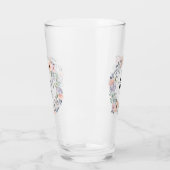 Stoffig Roos Roze Waterverf Bloemenkrans Monogram Glas (Links)