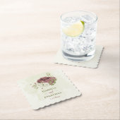 Stoffig roos Witte Bloemen bruiloft Kartonnen Onderzetters (Insitu)