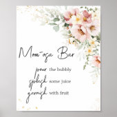 Stoffig Roze Bloemen Greenery Baby shower Mom Osa  Poster (Voorkant)