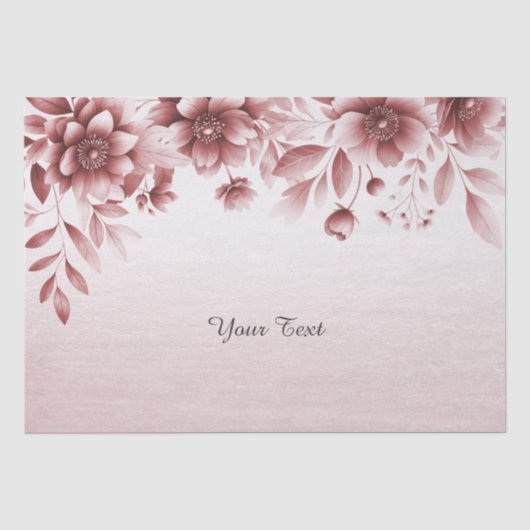 Stoffig Roze Bloemig Tissuepapier (Voorkant)
