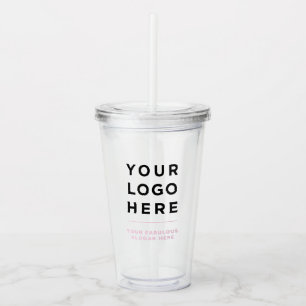 Stoffig roze Gepersonaliseerde Duidelijke Tumble Acryl Drinkbeker