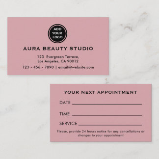 Stoffig Roze Logo Contact Zakelijke Afspraakkaart Afsprakenkaartje