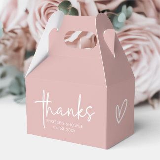 Stoffig Roze Minimalistische Script Bruidsdouche G Bedankdoosjes