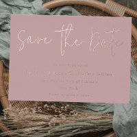 Stoffig Roze & Roségoud Trouw Save the Date