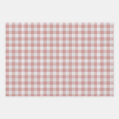 Stoffig Roze Rustieke Gingham Inpakpapier Vel (Voorkant 3)