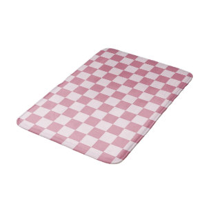 Stoffig roze schaakbordpatroon badmat