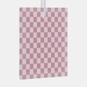 Stoffig roze schaakbordpatroon glas ornament (Voorkant Rechts)